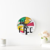 自由である ラウンド壁時計 (ホーム)