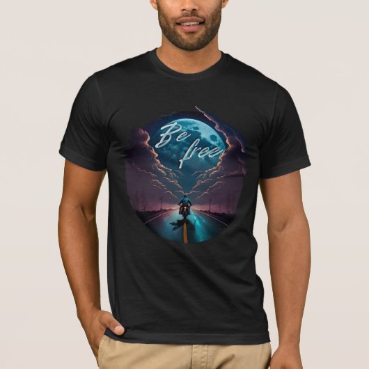 自由である | moonlightで乗るバイク tシャツ (正面)