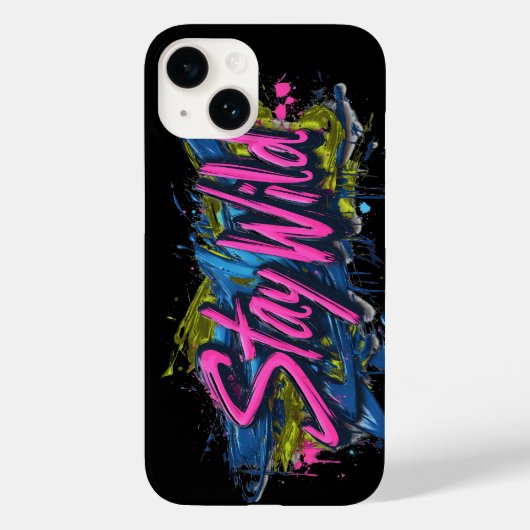 "自由であれ" - 鮮やかなグラフィティ調のテキストデザイン Case-Mate iPhoneケース (裏面)