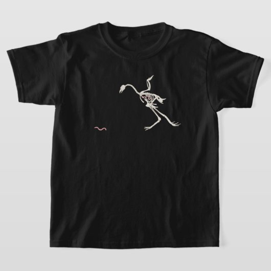 自由でのびのびとしているニワトリの全身骨格 Tシャツ (レイダウン)