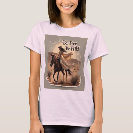 自由でワイルド・ウィメンズ Tシャツ (正面)