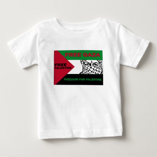 自由で安全なガザパレスチナJ.png ベビーTシャツ (正面)