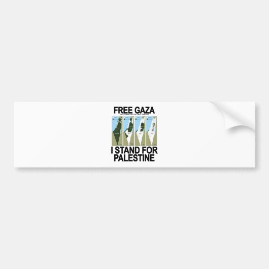 自由で安全なガザPALESTINE.png バンパーステッカー (正面)