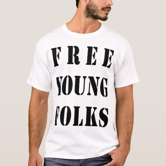 自由で若いフォーク Tシャツ (正面)