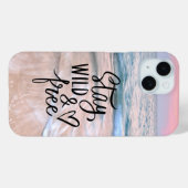 自由で荒々しい生活を続ける | ビーチ撮影引用文 Case-Mate iPhoneケース (裏面 (横))