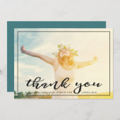 自由で集中 |卒業式 |濃い サンキューカード (正面/裏面)