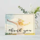 自由で集中 |卒業式 |濃い サンキューカード (スタンド正面)