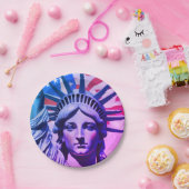 自由とアメリカ国旗のニューヨークの女神 ペーパープレート (パーティー)