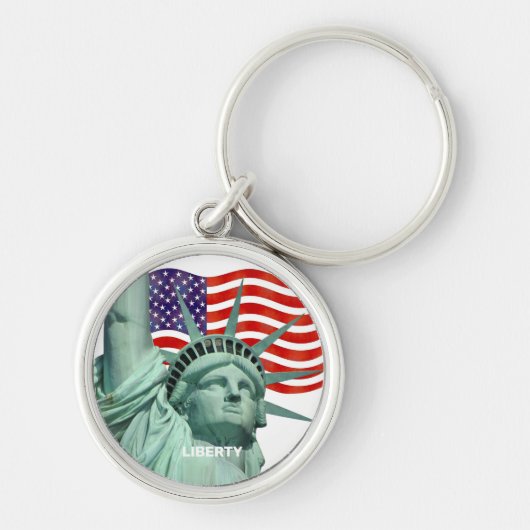 自由とアメリカ国旗 キーホルダー (正面)