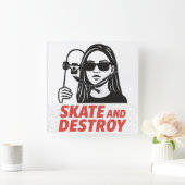 自由とエッジのあるストリートウェア。 スクエア壁時計 (ホーム)