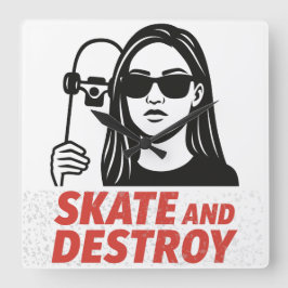 自由とエッジのあるストリートウェア。 スクエア壁時計