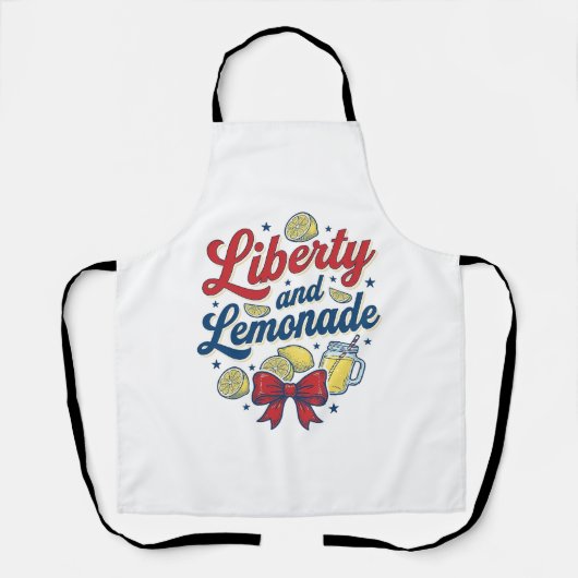 自由とレモネード愛国レモンベクターTシャツ_ エプロン (正面)