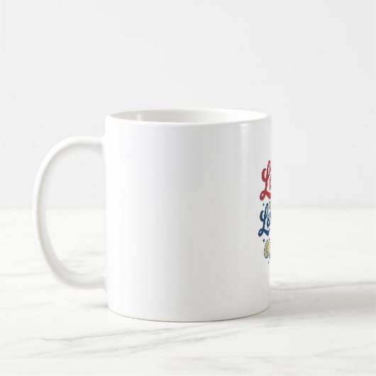 自由とレモネード 愛国的なレモンベクターTシャツ_ コーヒーマグカップ (左)