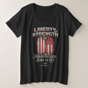 自由と力の鍛鋼 アメリカン・アイアン・アスレチック プラスサイズTシャツ