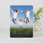 自由と喜びのクラシックタイポグラフィモダン写真 シーズンカード (スタンド正面)