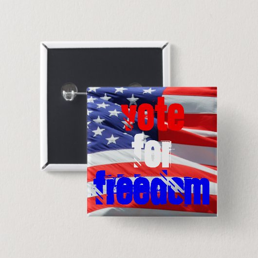 自由と愛の選挙の投票感動的 缶バッジ (正面&裏面)