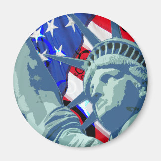 自由と愛国的なアメリカ国旗の像 マグネット