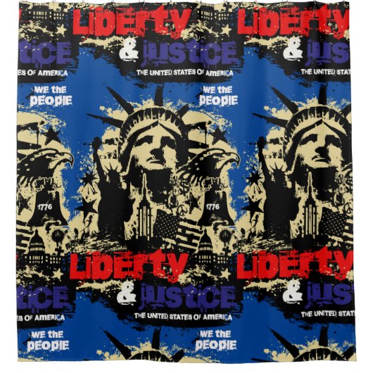 自由と正義アメリカ合衆国，自由の女神 シャワーカーテン (正面)