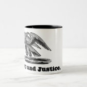 自由と正義イーグルアメリカーナ愛国芸術 ツートーンマグカップ (中央)