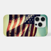 自由と決意の象徴 - アメリカ国旗 iPhoneケース (裏面横)