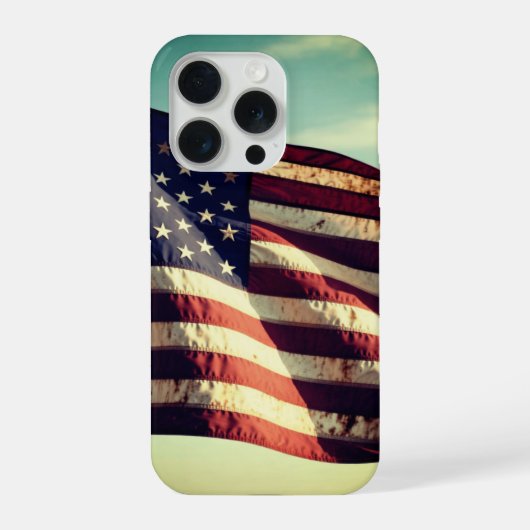 自由と決意の象徴 - アメリカ国旗 iPhoneケース (裏面)