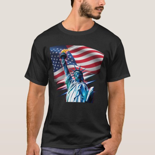自由と自由：アメリカのプライドTシャツ Tシャツ (正面)
