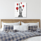 自由と赤い熱気球像 キャンバスプリント (インサイチュ (寝室))