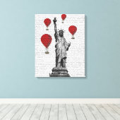 自由と赤い熱気球像 キャンバスプリント (インサイチュ (ウッドフロア))