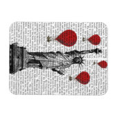 自由と赤い熱気球像 マグネット (横)