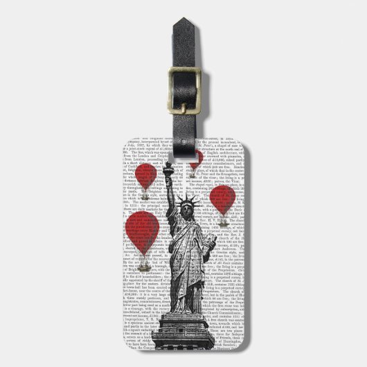 自由と赤い熱気球像 ラゲッジタグ (正面縦)