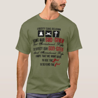 自由と銃と宗教Tシャツ Tシャツ