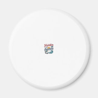 自由と陽光のビンテージ ビーチ シャツ デザイン (3 マグネット