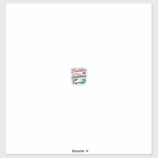 自由と陽光のヴィンテージ ビーチシャツデザイン (3 シール (シート)