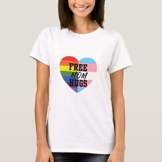 自由なお母さんはLGBTQ (E)の質の商品を抱き締めます! Tシャツ