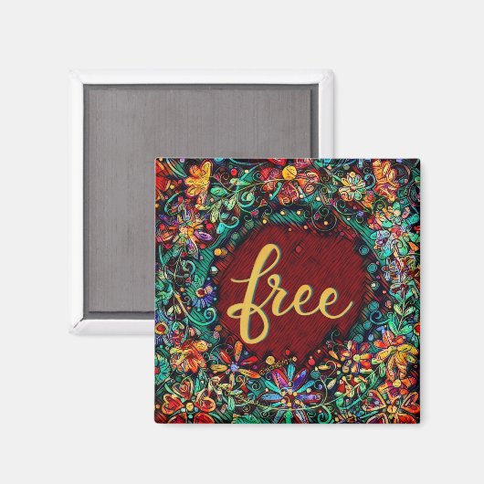 自由なかわいらしおもしろいフローラモダン検査 マグネット (正面/裏面)