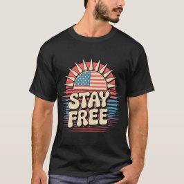 自由なままで 7月4日 アメリカ愛国者 Tシャツ