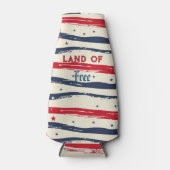 自由なアメリカ独立記念日の荒れ果てたシックな土地 ボトルクーラー (正面)