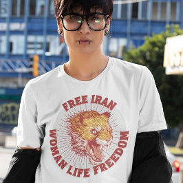 自由なイラン抗議 |ライオ怒ンレッド Tシャツ