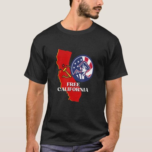 自由なカリフォルニア保守的なアメリカの愛国者 Tシャツ (正面)