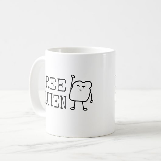 自由なグルテンのおもしろいなCeliacダイエットのユーモアの引用文の冗談 コーヒーマグカップ (正面左)