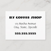 自由なコーヒー喫茶店のロイヤリティカード ロイヤリティカード (裏面)