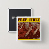 自由なチベットの僧侶ボタン 缶バッジ (正面&裏面)