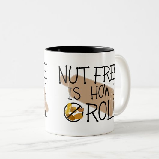 自由なナットは私がピーナツ木のナットの自由な記号をいかに転がるかです ツートーンマグカップ (正面右)