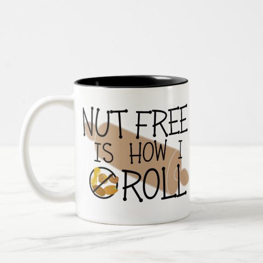 自由なナットは私がピーナツ木のナットの自由な記号をいかに転がるかです ツートーンマグカップ (左)