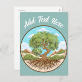 自由なパレスチナの地にオリーブの木の平和のシンボル シーズンポストカード (正面/裏面)