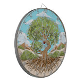 自由なパレスチナの地にオリーブの木の平和のシンボル ダーツボード (正面左)