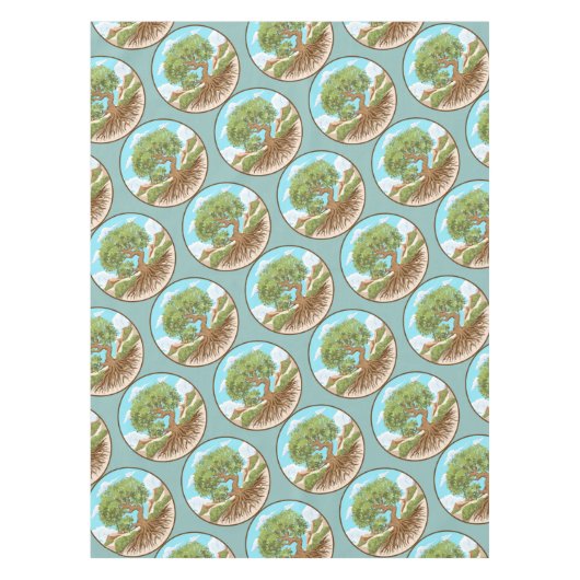 自由なパレスチナの地にオリーブの木の平和のシンボル テーブルクロス (正面)