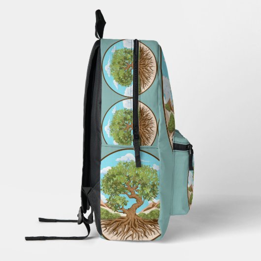 自由なパレスチナの地にオリーブの木の平和のシンボル プリントバックパック (左)