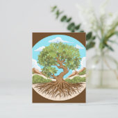 自由なパレスチナの地にオリーブの木の平和のシンボル ポストカード (スタンド正面)