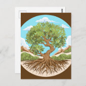 自由なパレスチナの地にオリーブの木の平和のシンボル ポストカード (正面/裏面)